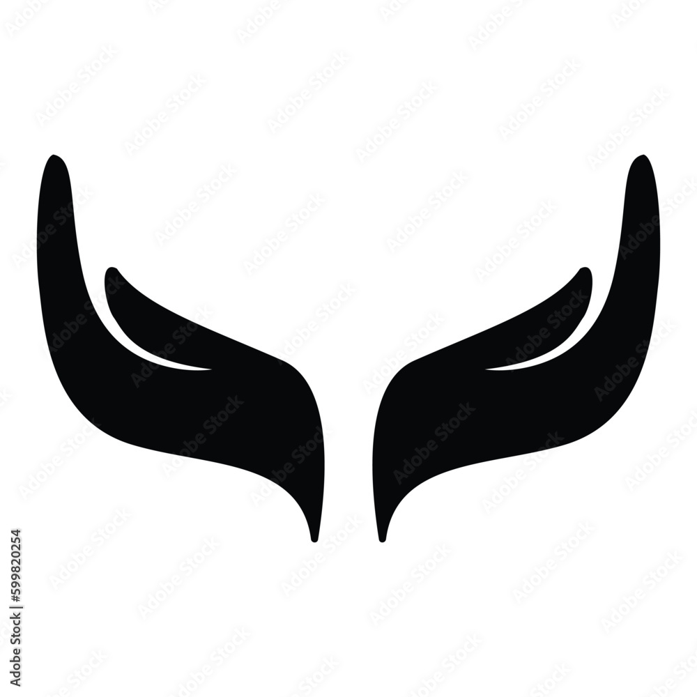 Two hands vector icon design. Abstract flat icon. Two hands vector icon design. Abstract flat icon.