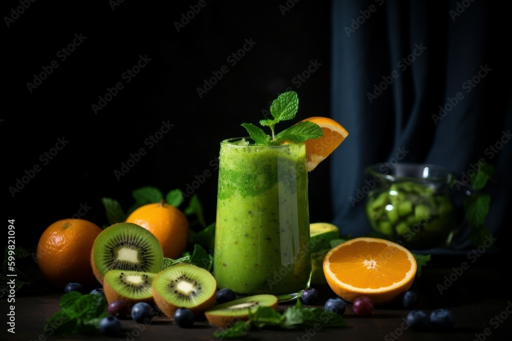 Green smoothie fruits. Generate Ai Green smoothie fruits. Generate Ai