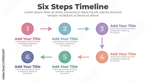 infographics timeline template business concept with 6 step