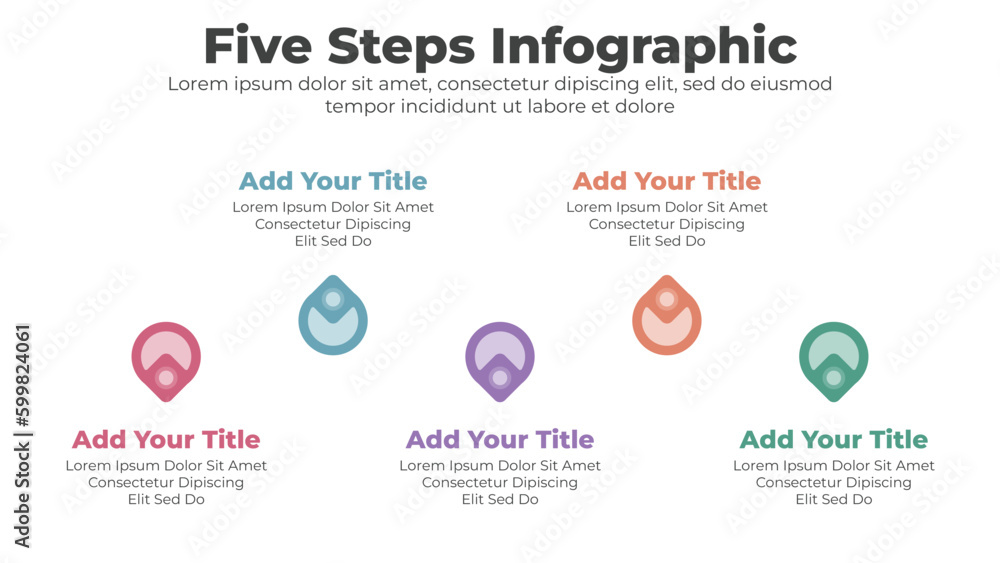 Circular infographics template with 5 steps Circular infographics template with 5 steps