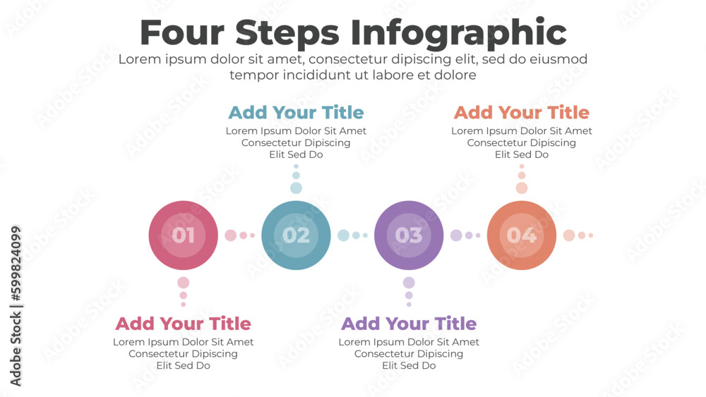 Abstract elements of graph and timeline diagram with 4 steps infographic Abstract elements of graph and timeline diagram with 4 steps infographic