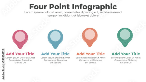 Modern business infographic template with 4 steps or options