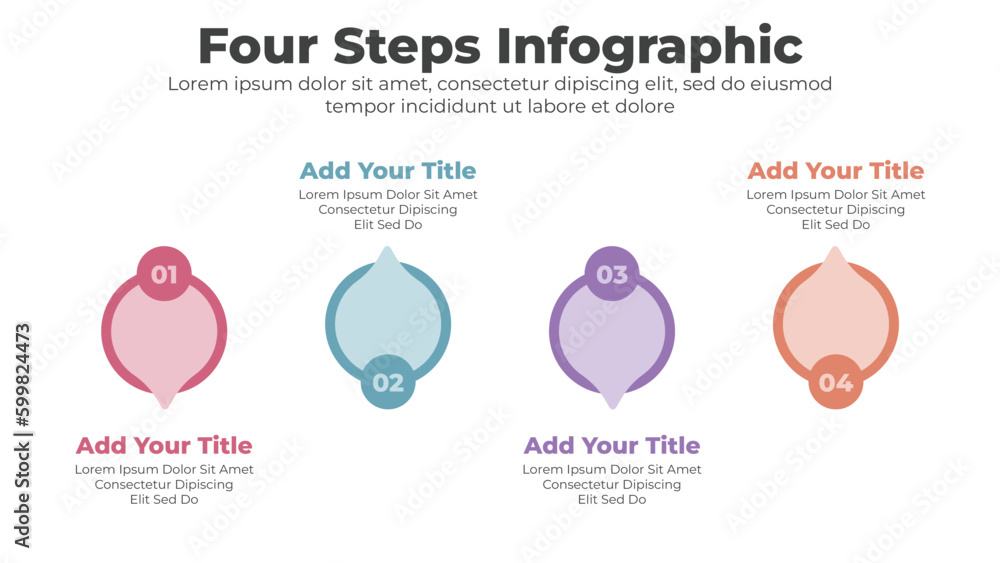 Fototapeta premium Business infographic elements with 4 steps