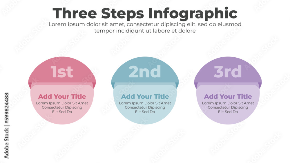Modern business infographic template with 3 steps or options Modern business infographic template with 3 steps or options