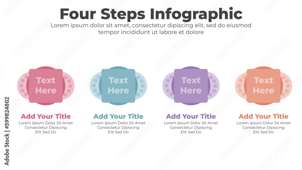 Design presentation template with 4 steps Design presentation template with 4 steps