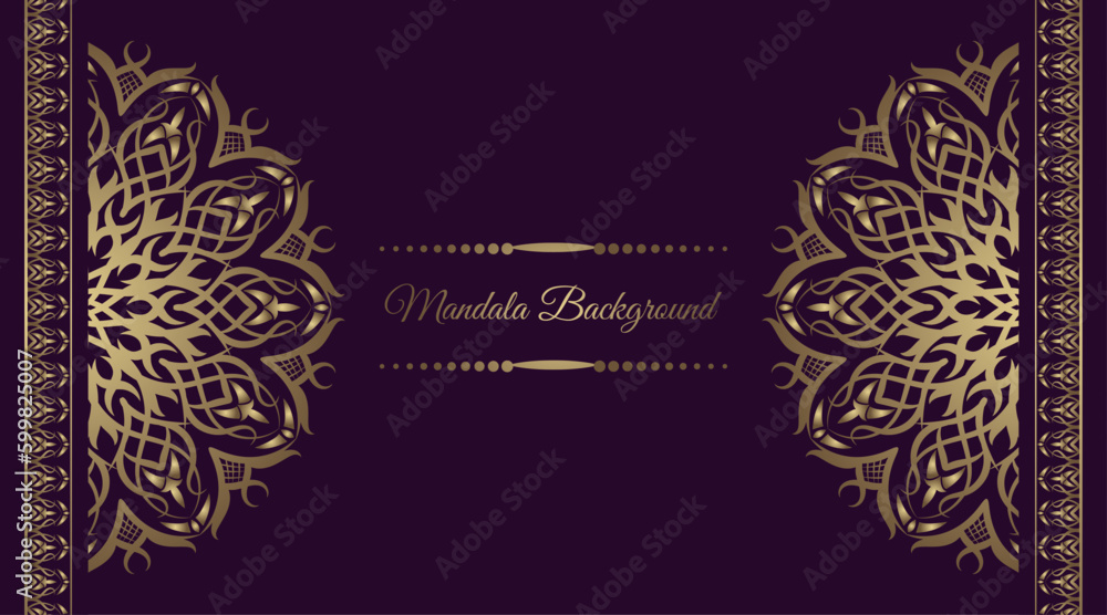 Naklejka premium luxury purple background, with mandala ornament