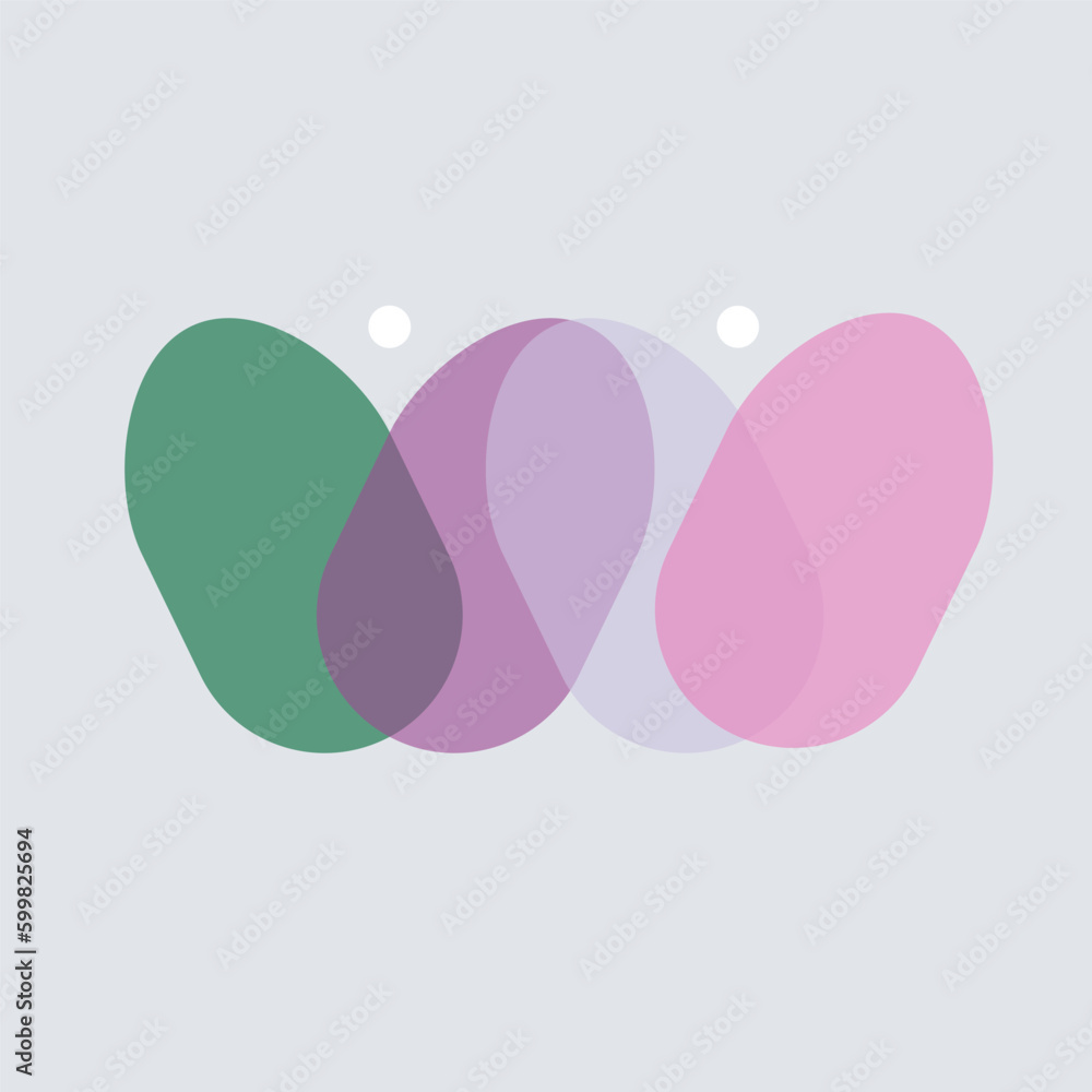 Logo design vector illustration. Five colors.