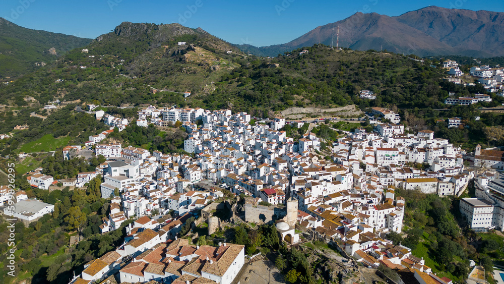 Municipio de Casares uno de los pueblos blancos de la provincia de Málaga, Andalucía