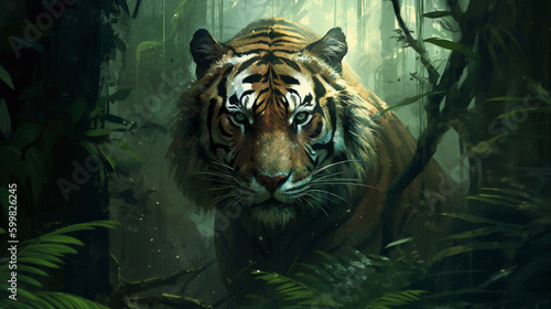 Canvastavla Tigre