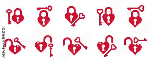 Heart shaped padlocks vecto...