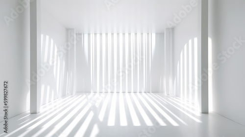 Empty white room with walls. Minimalist mock-up