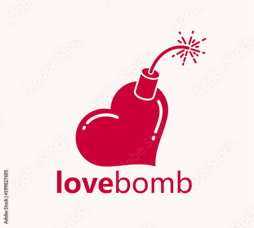 Heart shaped bomb vector ic...
