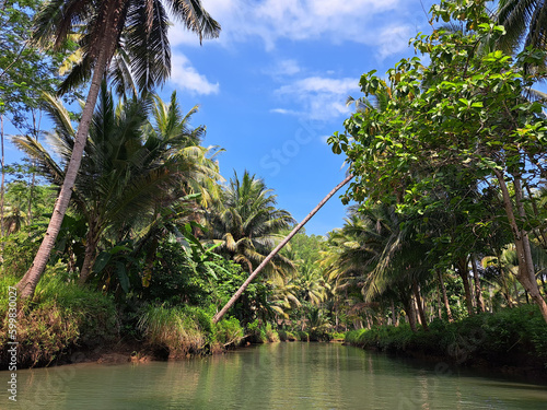 View from the Cokel River  Pacitan which empties into the Watu Karung Beach  Java Sea.