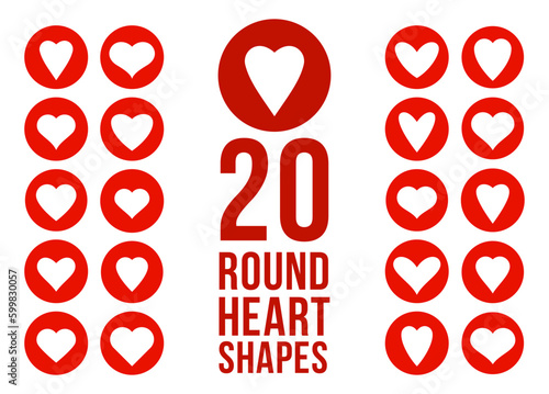 Hearts in circles icons or ...
