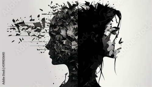 Abstract illustration concept of mental disorder. Generative AI