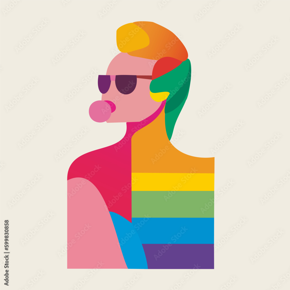 LGBT community. LGBTQ Pride Parade. Gay and lesbian character. Vector illustration of a person's character LGBT community. LGBTQ Pride Parade. Gay and lesbian character. Vector illustration of a person's character