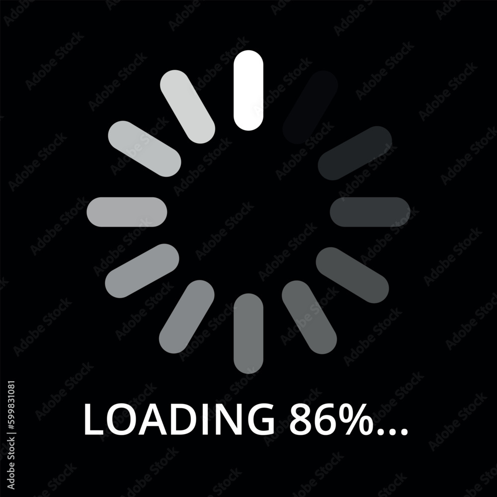 Vector illustration of internet page loading progress, 86% loading. Vector illustration of internet page loading progress, 86% loading.