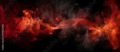 Striking Black and Red Background with Smoke - Generative ai