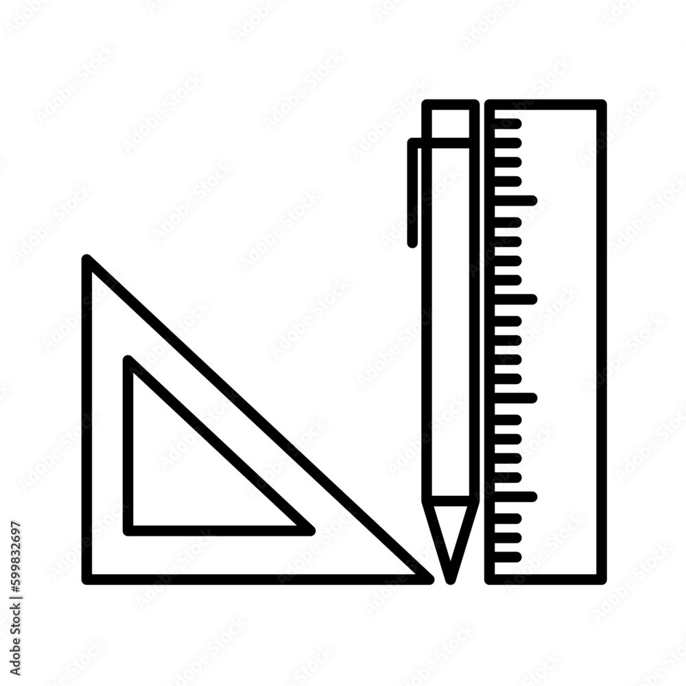 Design construction icon with black outline style. thin, art, sign, idea, digital, computer, development. Vector illustration Design construction icon with black outline style. thin, art, sign, idea, digital, computer, development. Vector illustration