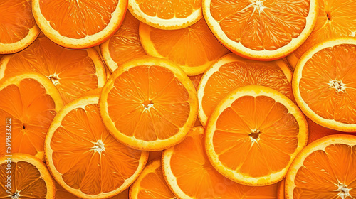 Close up orange fruit background. Generative AI.