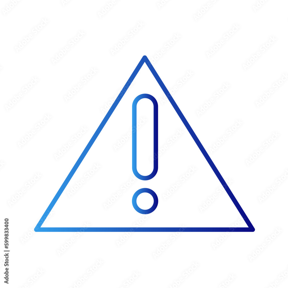 Warning construction icon with blue gradient outline style. safety, caution, mark, error, sign, risk, exclamation. Vector illustration Warning construction icon with blue gradient outline style. safety, caution, mark, error, sign, risk, exclamation. Vector illustration