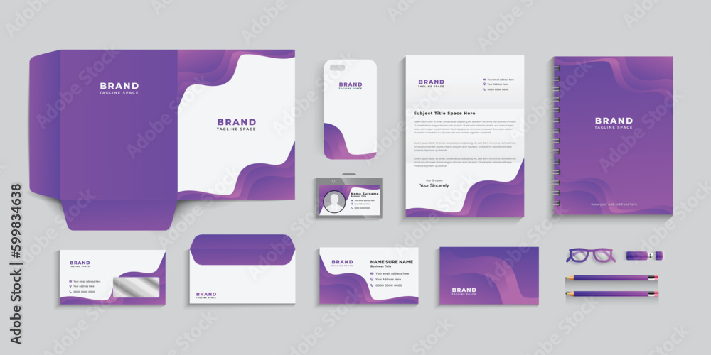 Fototapeta premium Corporate business stationery set modern.