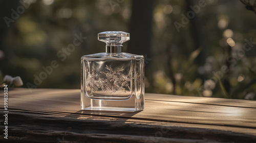 Isolated perfume close-up product shot, no label product shot, product mockup without label