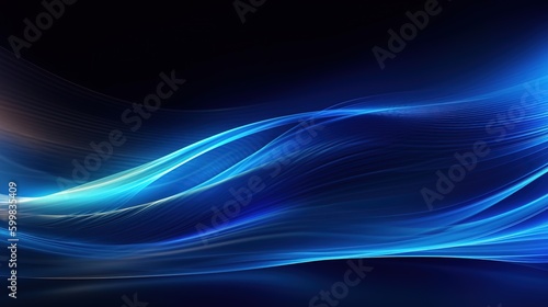 blue abstract background with lines and lights
