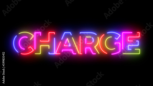 Charge colored text. Laser vintage effect. 