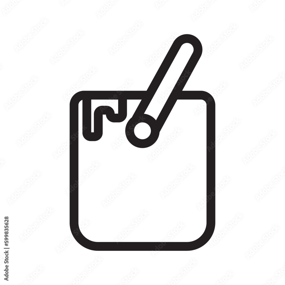 Paint bucket construction icon with black outline style. sign, drop, line, home, artist, set, outline. Vector Illustration Paint bucket construction icon with black outline style. sign, drop, line, home, artist, set, outline. Vector Illustration