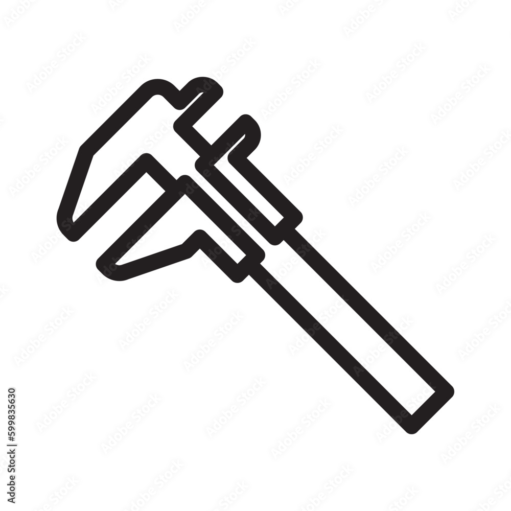 Measure construction icon with black outline style. tool, flat, size, construction, ruler, linear, simple. Vector Illustration Measure construction icon with black outline style. tool, flat, size, construction, ruler, linear, simple. Vector Illustration