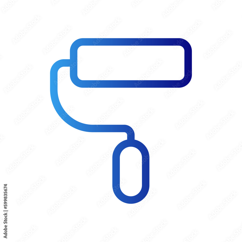 Paint roller construction icon with blue gradient outline style. wall, sign, paintbrush, symbol, improvement, construction, art. Vector Illustration Paint roller construction icon with blue gradient outline style. wall, sign, paintbrush, symbol, improvement, construction, art. Vector Illustration