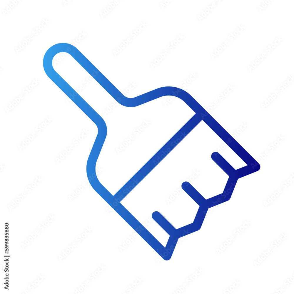 Paint brush construction icon with blue gradient outline style. artistic, ink, equipment, silhouette, object, concept, canvas. Vector Illustration Paint brush construction icon with blue gradient outline style. artistic, ink, equipment, silhouette, object, concept, canvas. Vector Illustration