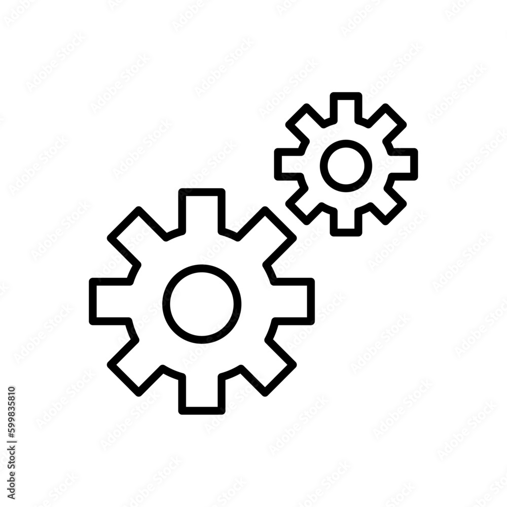 Cogwheel construction icon with black outline style. industrial, work, machine, web, mechanical, business, industry. Vector illustration Cogwheel construction icon with black outline style. industrial, work, machine, web, mechanical, business, industry. Vector illustration
