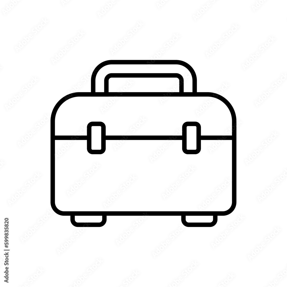 Tool box construction icon with black outline style. toolkit, service, hammer, set, kit, pictogram, screwdriver. Vector illustration Tool box construction icon with black outline style. toolkit, service, hammer, set, kit, pictogram, screwdriver. Vector illustration