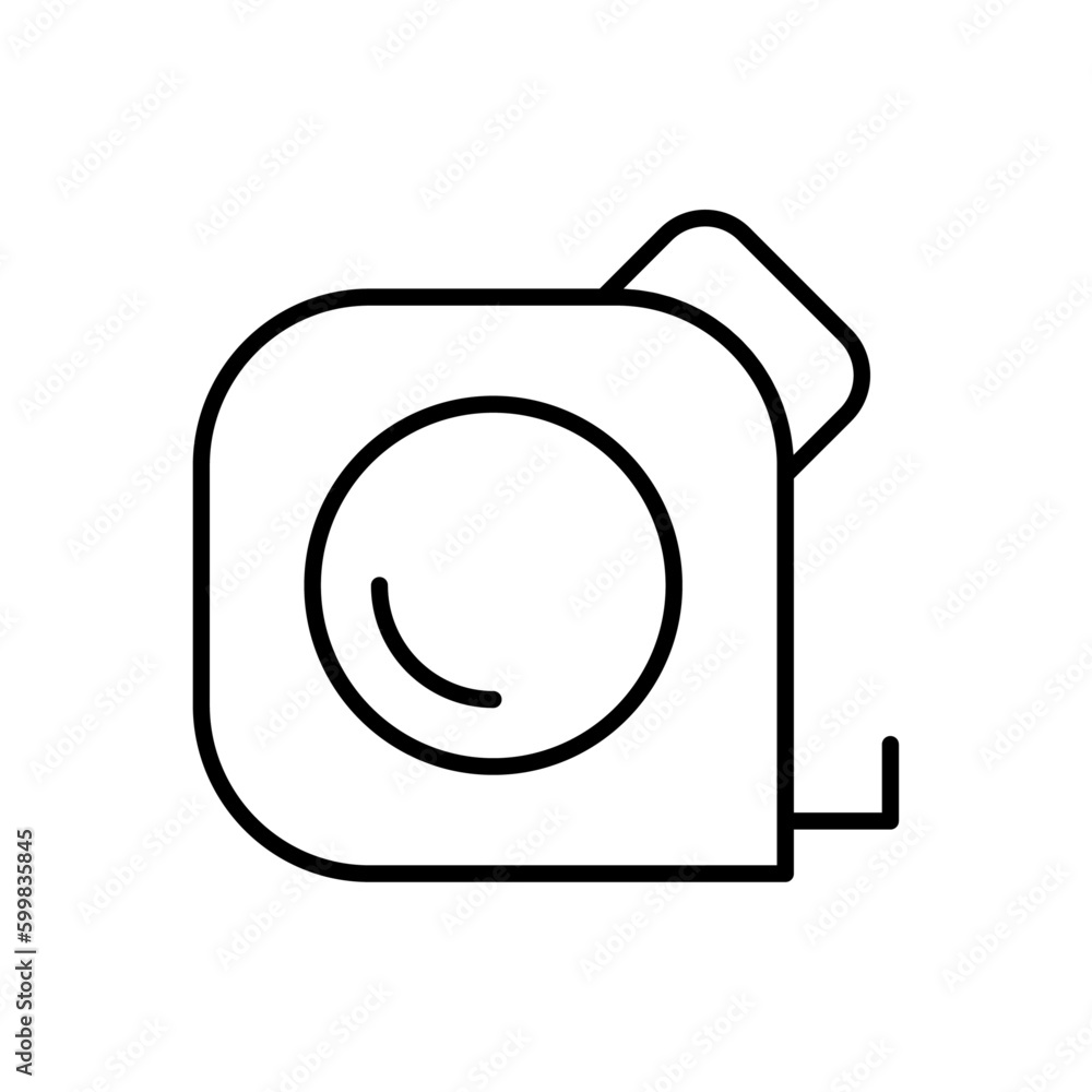 Tape measure construction icon with black outline style. length, centimeter, meter, isolated, sign, element, size. Vector illustration Tape measure construction icon with black outline style. length, centimeter, meter, isolated, sign, element, size. Vector illustration