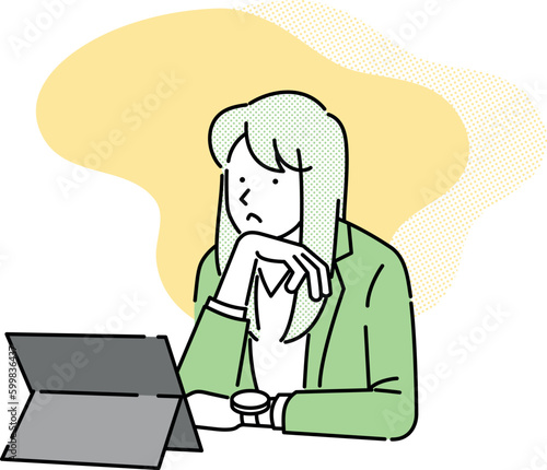 A woman struggling with a job that's not going well