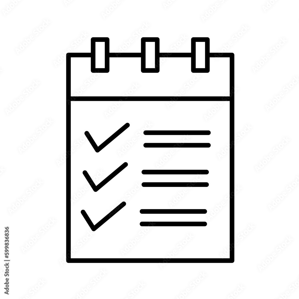 Shopping list shopping icon with black outline style. box, gift, document, set, thin, form, delivery. Vector Illustration Shopping list shopping icon with black outline style. box, gift, document, set, thin, form, delivery. Vector Illustration