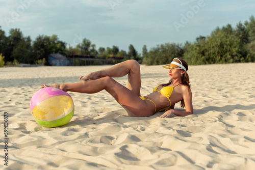 Young woman relaxing on the beach