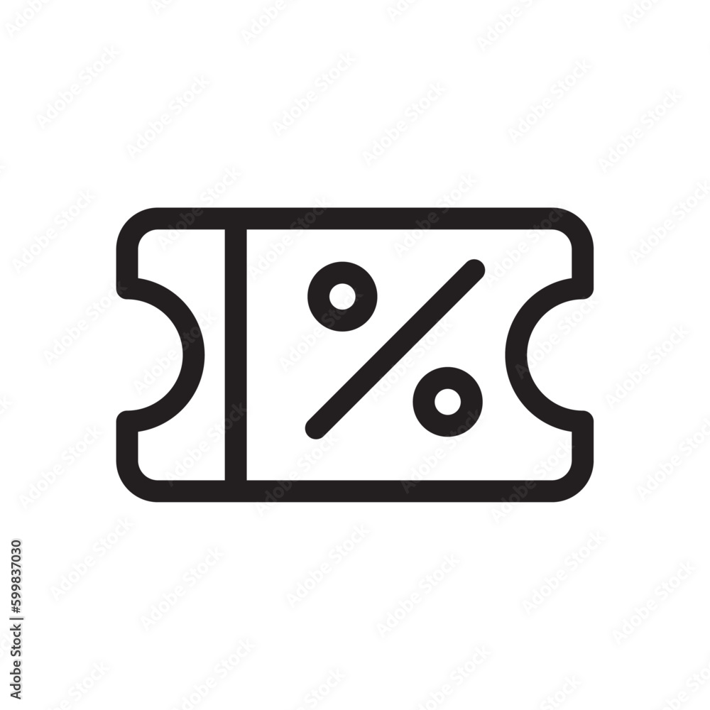 Discount voucher shopping icon with black outline style. element, paper, isolated, symbol, buy, shopping, special. Vector Illustration Discount voucher shopping icon with black outline style. element, paper, isolated, symbol, buy, shopping, special. Vector Illustration