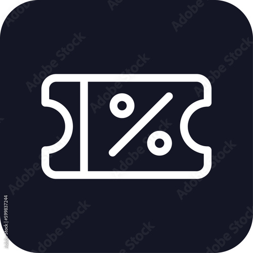 Discount voucher shopping icon with black filled line outline style. element, paper, isolated, symbol, buy, shopping, special. Vector Illustration