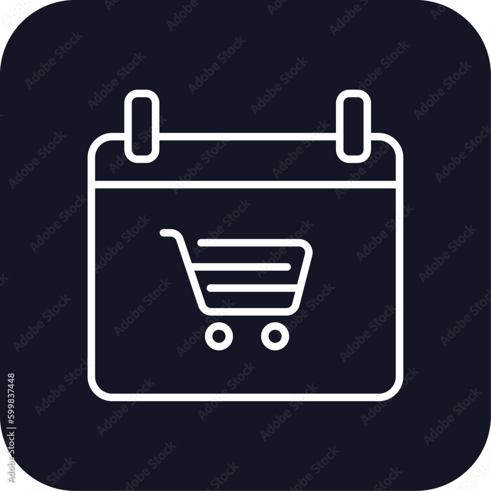 Event calendar shopping icon with black filled line outline style. paper, design, year, schedule, organizer, isolated, pictogram. Vector Illustration Event calendar shopping icon with black filled line outline style. paper, design, year, schedule, organizer, isolated, pictogram. Vector Illustration