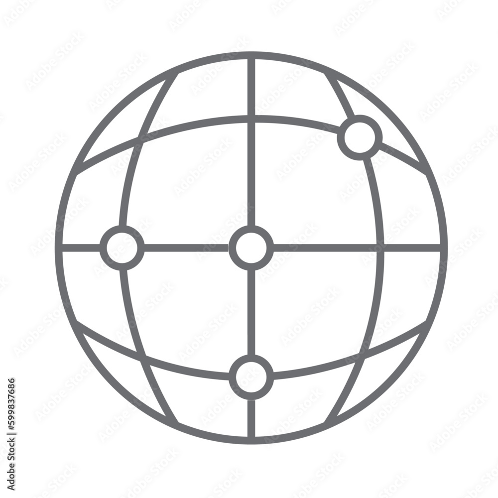 Global information Technology icon with black outline style. stroke, lined, simple, europe, cartography, black, round. Vector Illustration Global information Technology icon with black outline style. stroke, lined, simple, europe, cartography, black, round. Vector Illustration