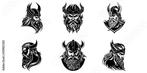 Viking Portrait Vector Logo Bundle