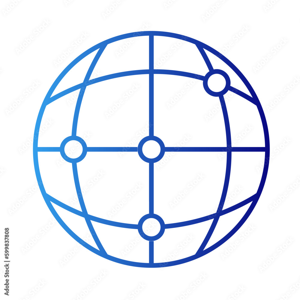 Global information Technology icon with blue gradient outline style. stroke, lined, simple, europe, cartography, black, round. Vector Illustration Global information Technology icon with blue gradient outline style. stroke, lined, simple, europe, cartography, black, round. Vector Illustration