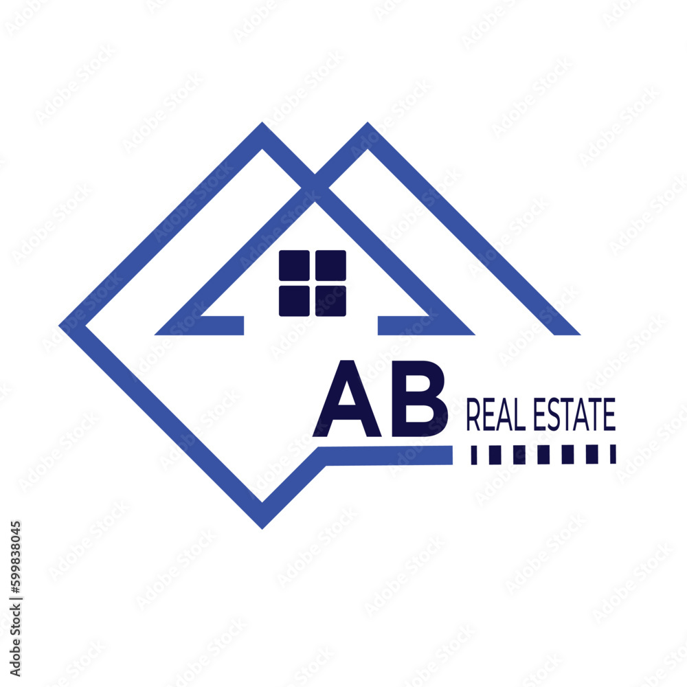 AB real estate logo design template AB home or house letter logo