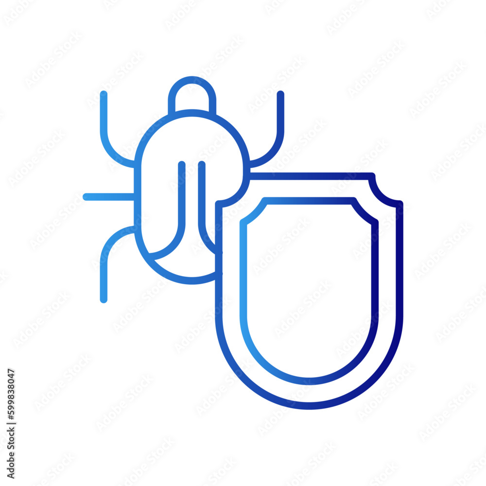 Malware protection information Technology icon with blue gradient outline style. padlock, thin, website, spam, access, encryption, stroke. Vector Illustration Malware protection information Technology icon with blue gradient outline style. padlock, thin, website, spam, access, encryption, stroke. Vector Illustration