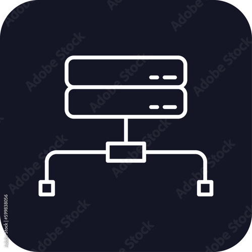 Server information Technology icon with black filled line outline style. download, ui, monitor, wireless, business, mobile, sharing. Vector Illustration