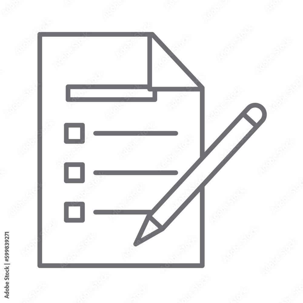 Exam education icon with black outline style. online, board, pencil, graphic, questionnaire, paper, business. Vector Illustration Exam education icon with black outline style. online, board, pencil, graphic, questionnaire, paper, business. Vector Illustration