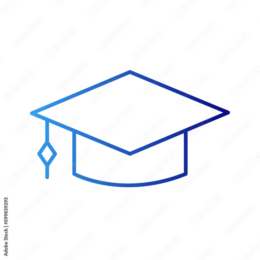 Graduation education icon with blue gradient outline style. flat, graduating, web, master, thin, educational, wisdom. Vector Illustration Graduation education icon with blue gradient outline style. flat, graduating, web, master, thin, educational, wisdom. Vector Illustration